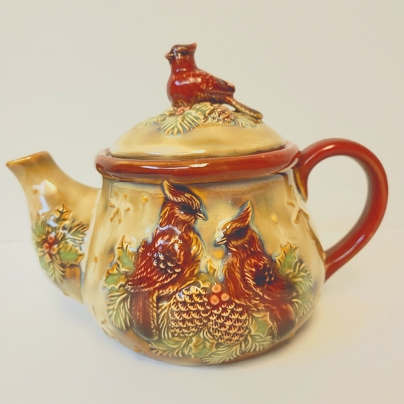 Ceramic Fall Colors Birds Design Mark A Teapot - Picture 1 of 10